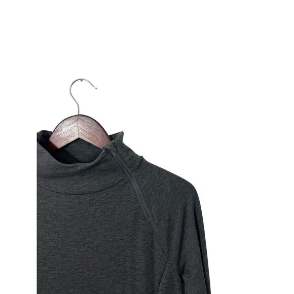 Title Nine Gray French Terry Guthrie Dress Small Mock Neck Kangaroo Pocket Midi - Picture 6 of 11